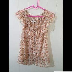 Old Navy see thru floral sleeveless blouse Large
